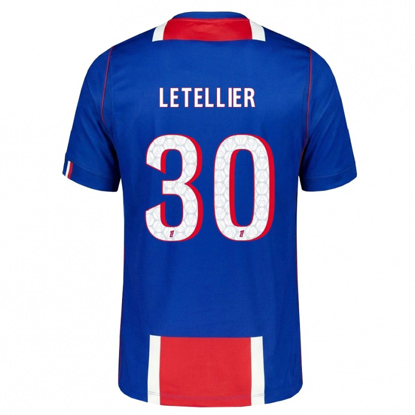 Danxen Uomo Maglia Alexandre Letellier #30 Rosso Bianco Blu Kit Gara Home 2026/27 Maglietta