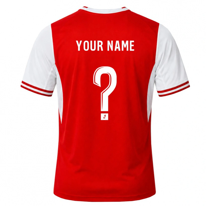 Danxen Uomo Maglia Il Tuo Nome #0 Rosso Bianco Kit Gara Home 2026/27 Maglietta