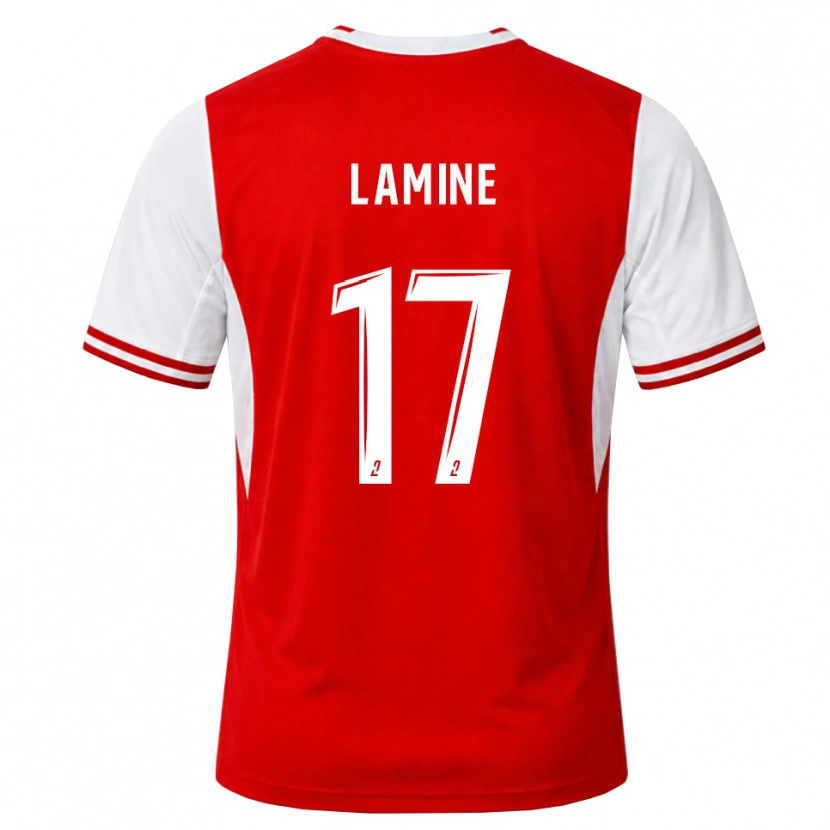 Danxen Uomo Maglia Mana Lamine #17 Rosso Bianco Kit Gara Home 2026/27 Maglietta