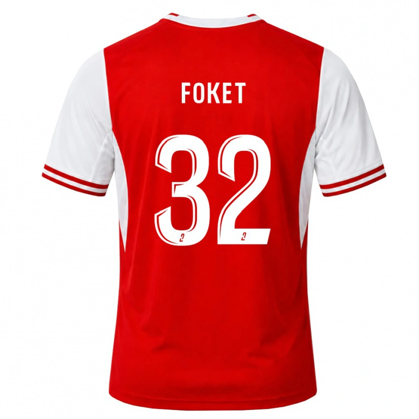 Danxen Uomo Maglia Thomas Foket #32 Rosso Bianco Kit Gara Home 2026/27 Maglietta
