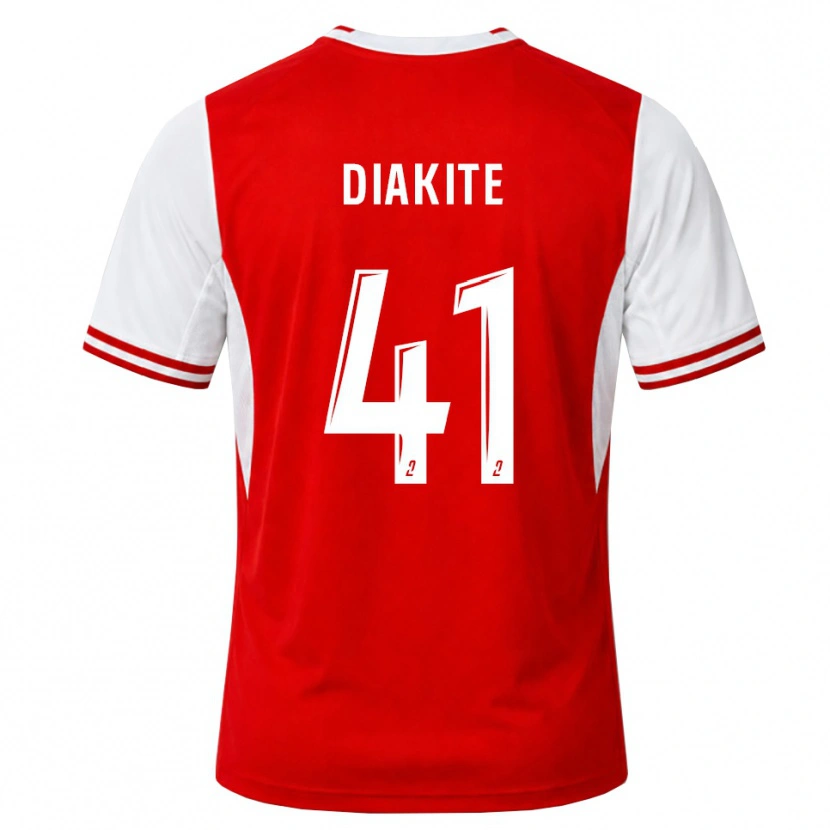 Danxen Uomo Maglia Ibrahim Diakité #41 Rosso Bianco Kit Gara Home 2026/27 Maglietta