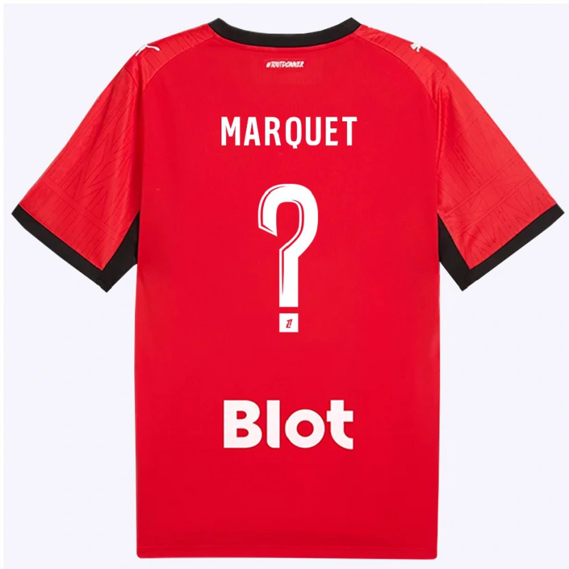 Danxen Uomo Maglia Pacôme Marquet #0 Rosso Nero Bianco Kit Gara Home 2026/27 Maglietta