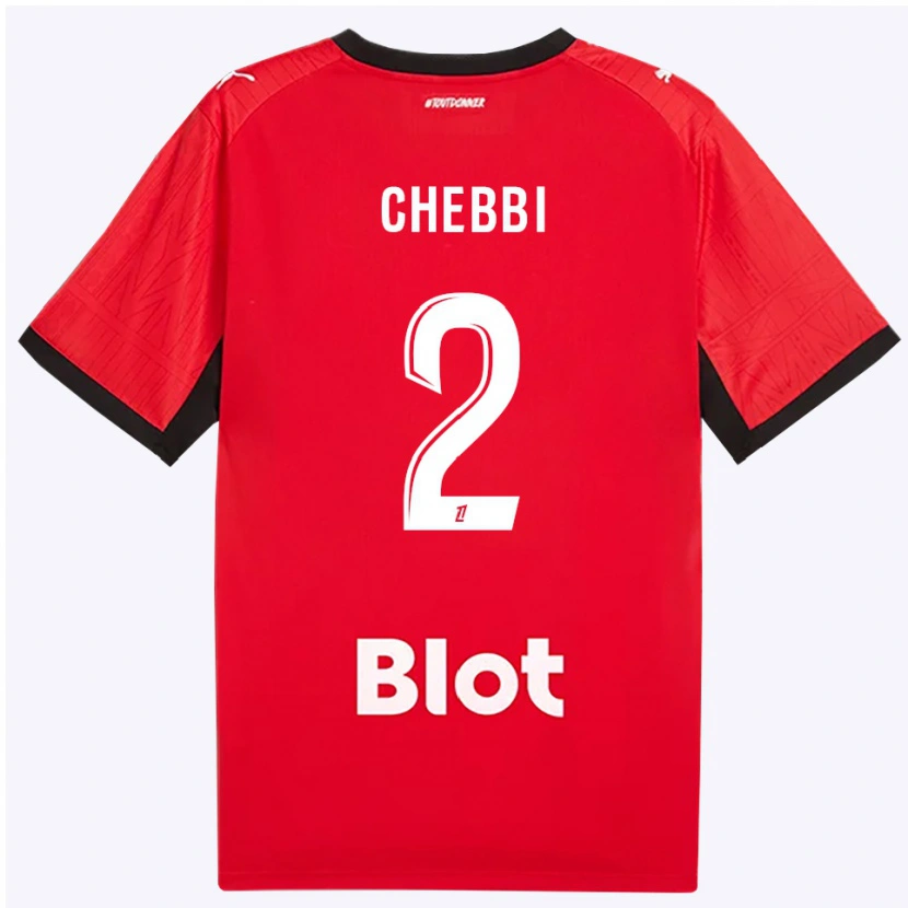 Danxen Uomo Maglia Mohamed Chebbi #2 Rosso Nero Bianco Kit Gara Home 2026/27 Maglietta