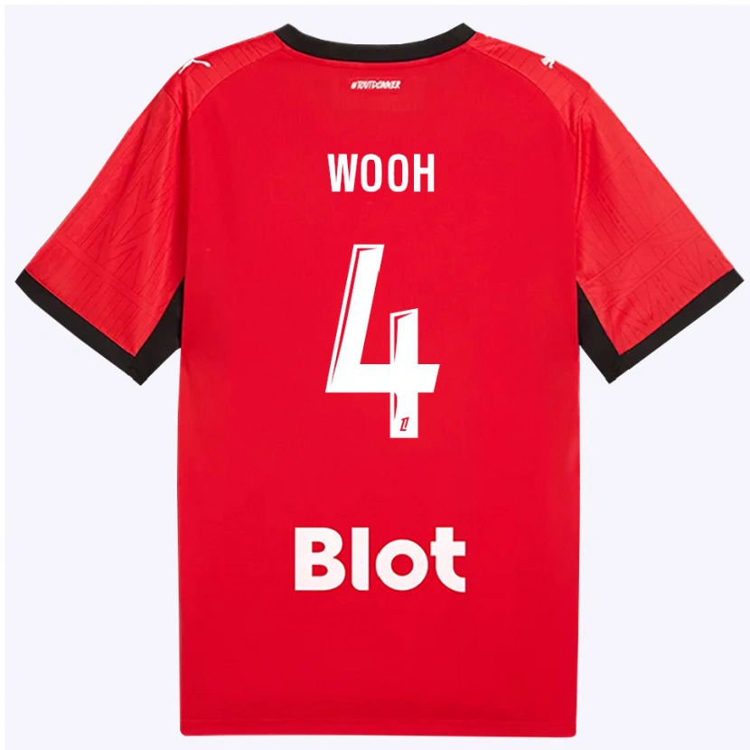 Danxen Uomo Maglia Christopher Wooh #4 Rosso Nero Bianco Kit Gara Home 2026/27 Maglietta