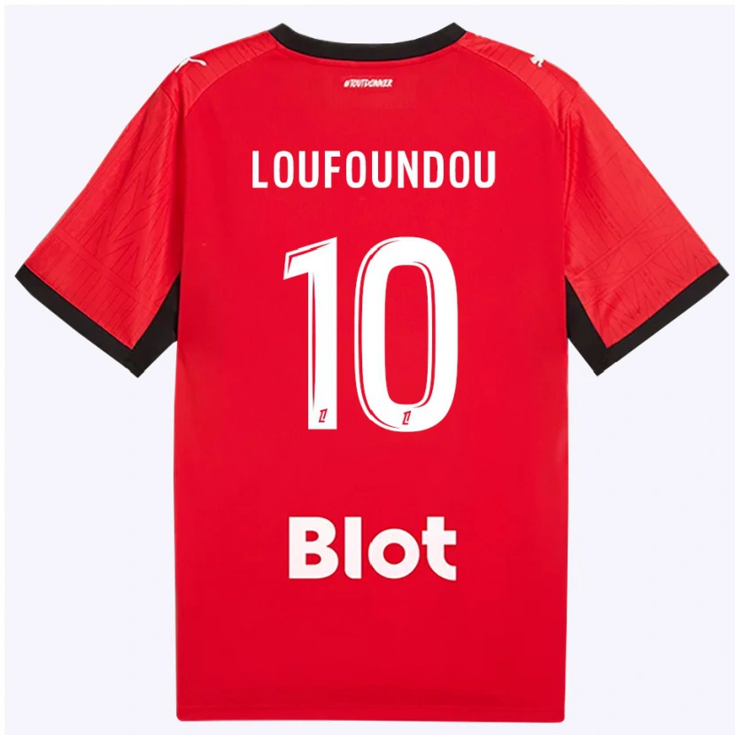 Danxen Uomo Maglia Noah Loufoundou #10 Rosso Nero Bianco Kit Gara Home 2026/27 Maglietta