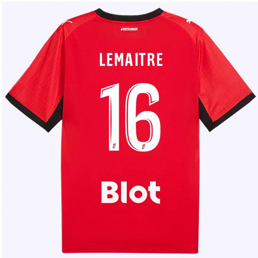 Danxen Uomo Maglia Nicolas Lemaître #16 Rosso Nero Bianco Kit Gara Home 2026/27 Maglietta