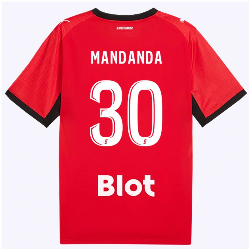 Danxen Uomo Maglia Steve Mandanda #30 Rosso Nero Bianco Kit Gara Home 2026/27 Maglietta