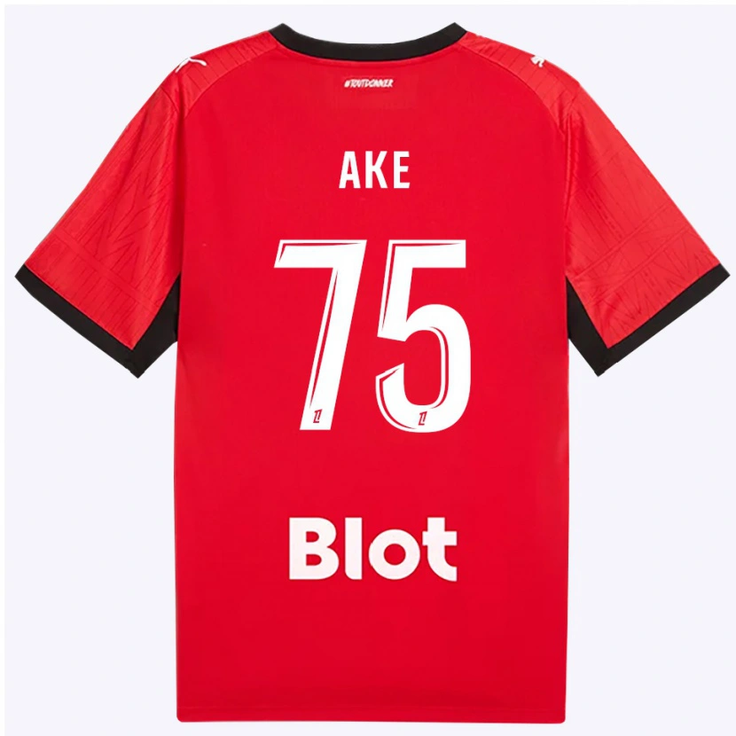 Danxen Uomo Maglia Junior Ake #75 Rosso Nero Bianco Kit Gara Home 2026/27 Maglietta
