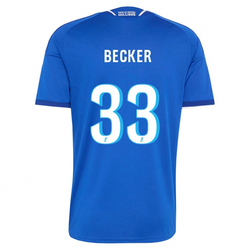 Danxen Uomo Maglia Yoann Becker #33 Blu Reale Bianco Kit Gara Home 2026/27 Maglietta