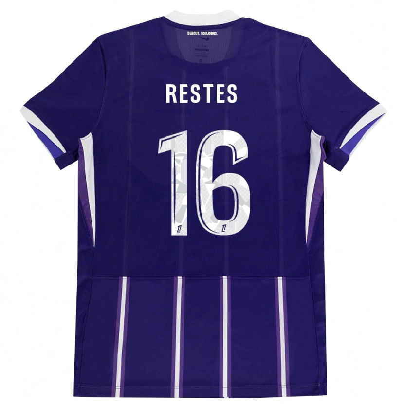 Danxen Uomo Maglia Guillaume Restes #16 Viola Bianco Kit Gara Home 2026/27 Maglietta