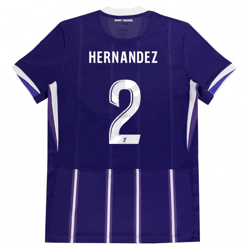 Danxen Uomo Maglia Lucie Hernandez #2 Viola Bianco Kit Gara Home 2026/27 Maglietta