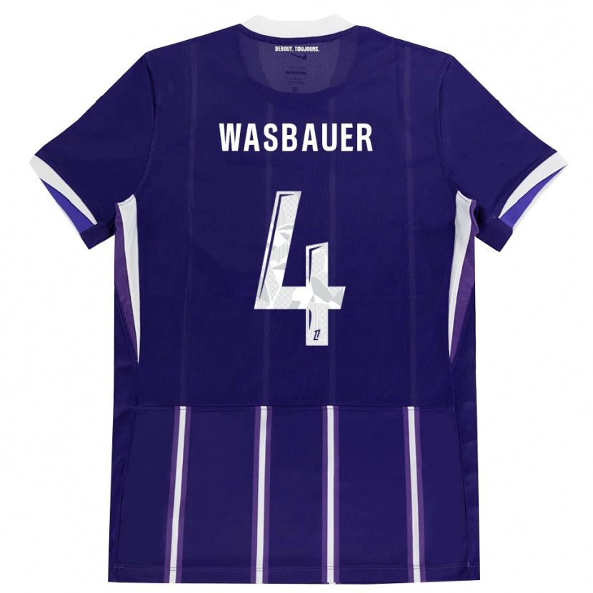 Danxen Uomo Maglia Nicolas Wasbauer #4 Viola Bianco Kit Gara Home 2026/27 Maglietta