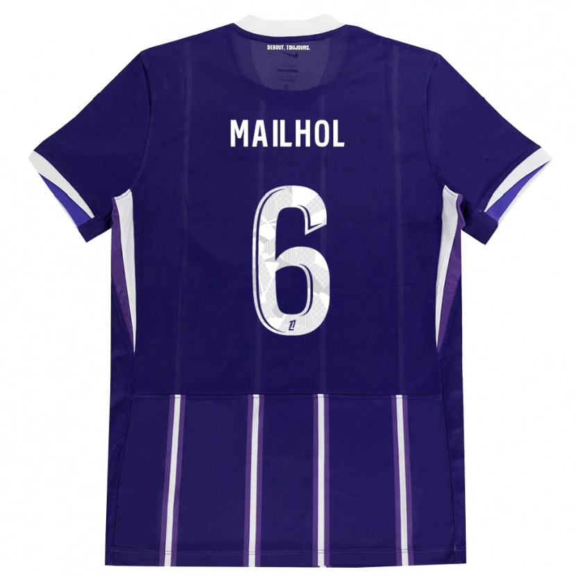 Danxen Uomo Maglia Luca Mailhol #6 Viola Bianco Kit Gara Home 2026/27 Maglietta