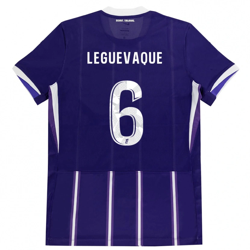 Danxen Uomo Maglia Laurie Leguevaque #6 Viola Bianco Kit Gara Home 2026/27 Maglietta