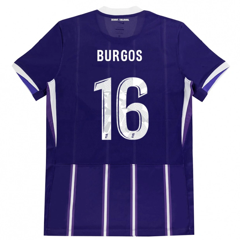 Danxen Uomo Maglia Diego Burgos #16 Viola Bianco Kit Gara Home 2026/27 Maglietta