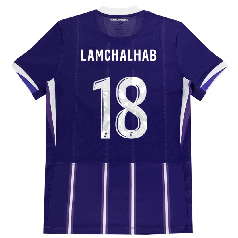 Danxen Uomo Maglia Merwan Lamchalhab #18 Viola Bianco Kit Gara Home 2026/27 Maglietta