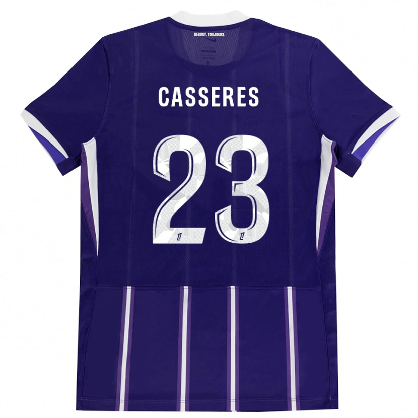 Danxen Uomo Maglia Cristian Cásseres Jr. #23 Viola Bianco Kit Gara Home 2026/27 Maglietta