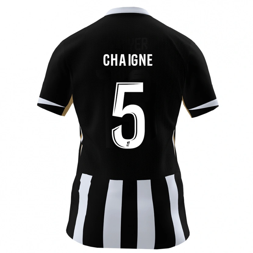 Danxen Uomo Maglia Mathéo Chaigne #5 Nero Blu Kit Gara Home 2026/27 Maglietta