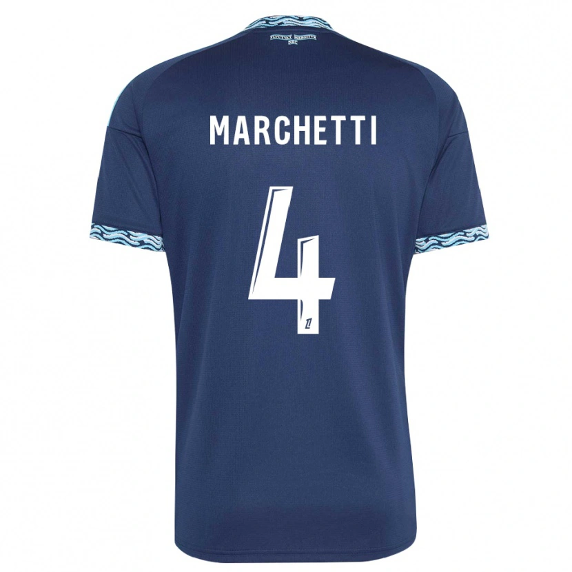 Danxen Uomo Maglia Vincent Marchetti #4 Blu Acciaio Bianco Kit Gara Home 2026/27 Maglietta