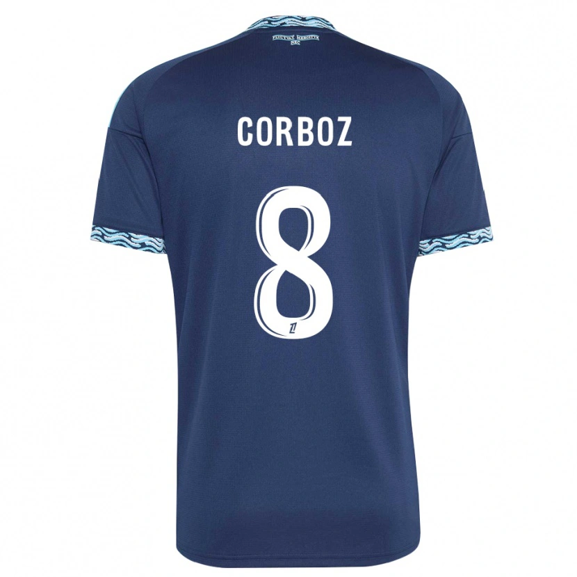 Danxen Uomo Maglia Daphné Corboz #8 Blu Acciaio Bianco Kit Gara Home 2026/27 Maglietta
