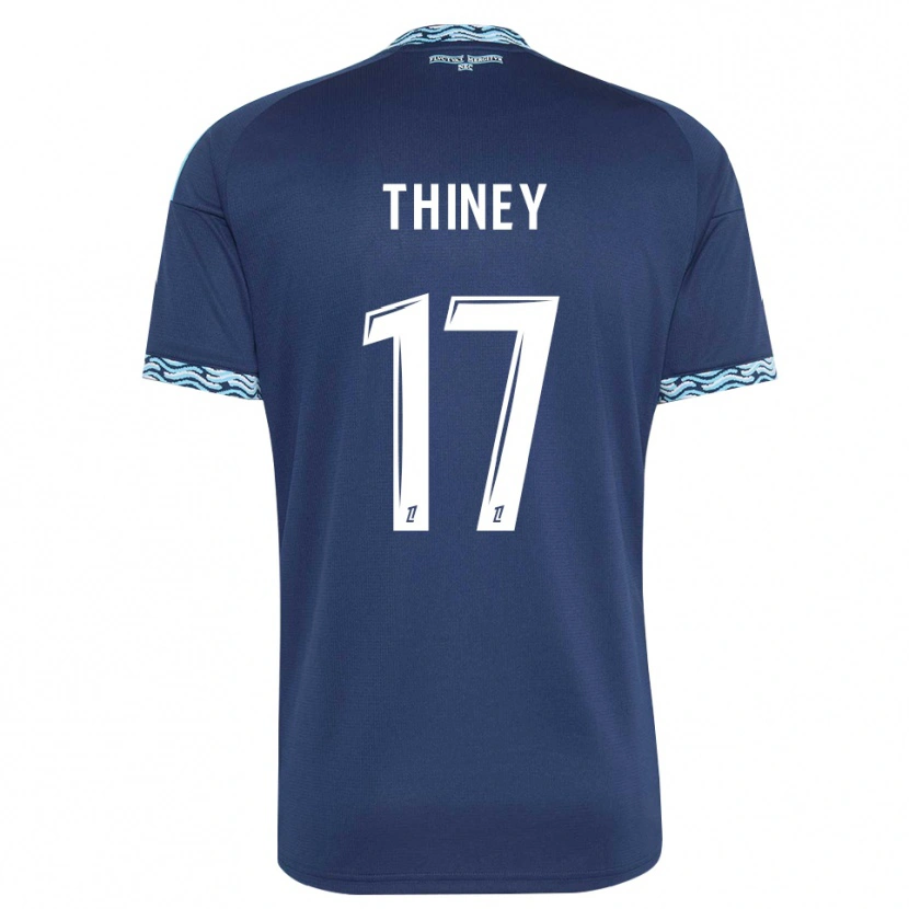 Danxen Uomo Maglia Gaëtane Thiney #17 Blu Acciaio Bianco Kit Gara Home 2026/27 Maglietta