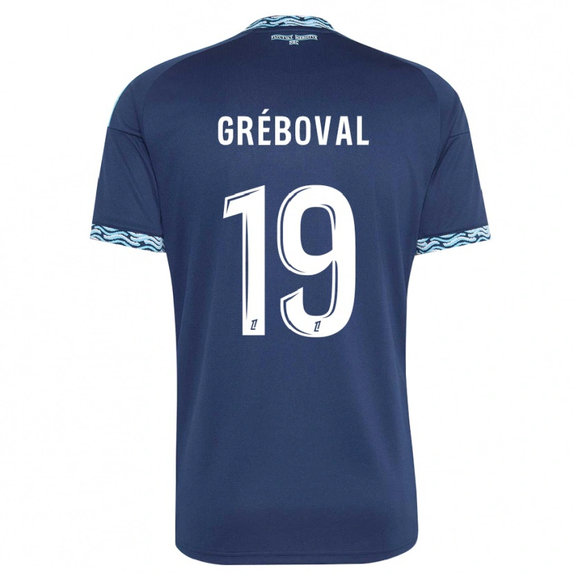 Danxen Uomo Maglia Théa Gréboval #19 Blu Acciaio Bianco Kit Gara Home 2026/27 Maglietta