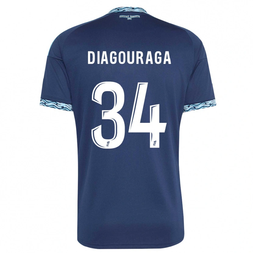 Danxen Uomo Maglia Djibril Diagouraga #34 Blu Acciaio Bianco Kit Gara Home 2026/27 Maglietta
