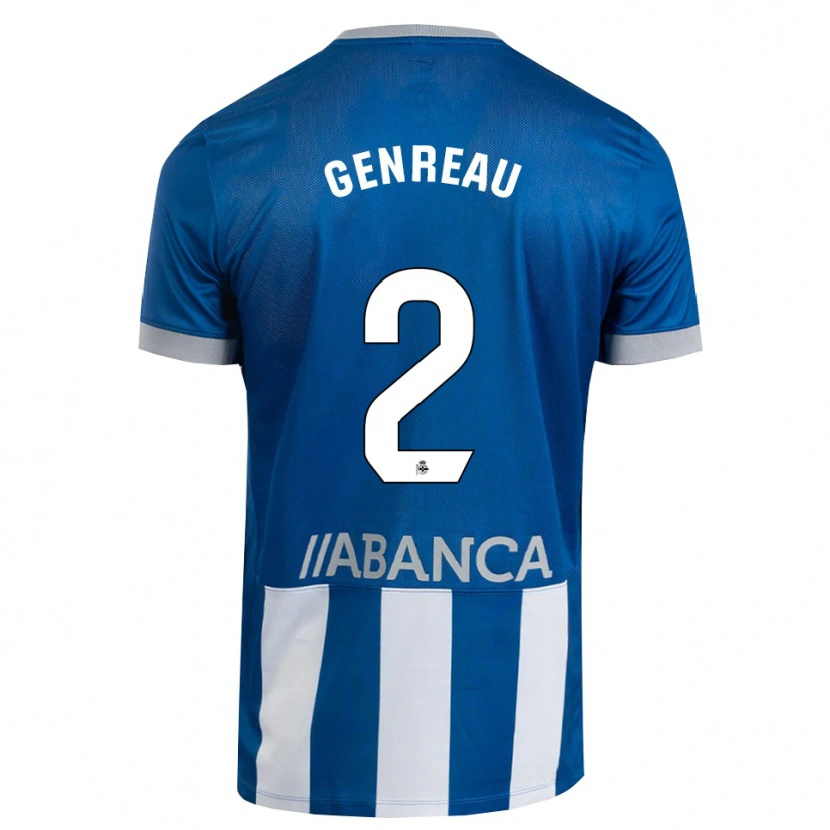 Danxen Uomo Maglia Denis Genreau #2 Blu Grigio Bianco Kit Gara Home 2026/27 Maglietta