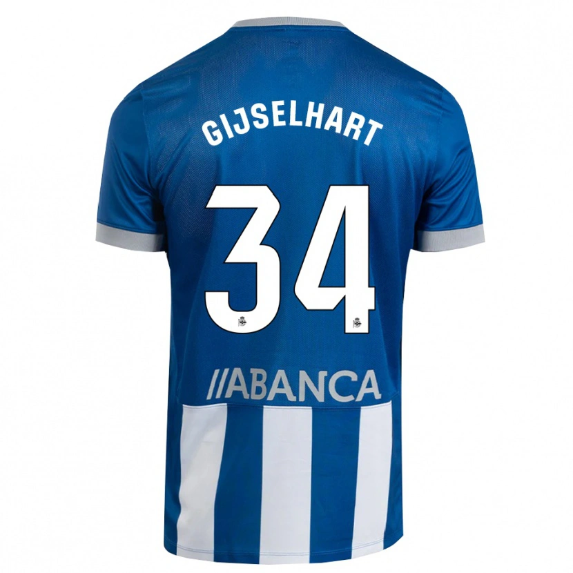 Danxen Uomo Maglia Teun Gijselhart #34 Blu Grigio Bianco Kit Gara Home 2026/27 Maglietta