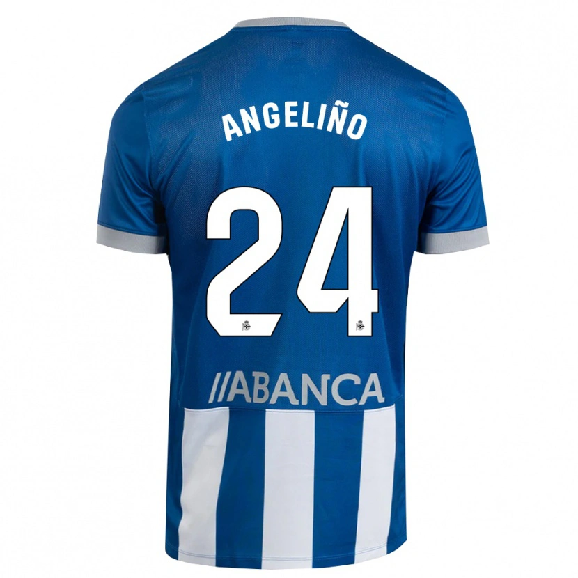 Danxen Uomo Maglia Angeliño #24 Blu Grigio Bianco Kit Gara Home 2026/27 Maglietta