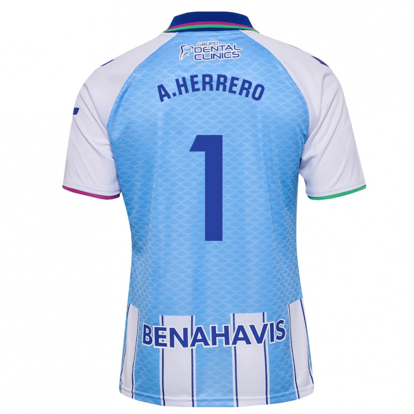 Danxen Uomo Maglia Alfonso Herrero #1 Blu Cielo Profondo Bianco Kit Gara Home 2026/27 Maglietta