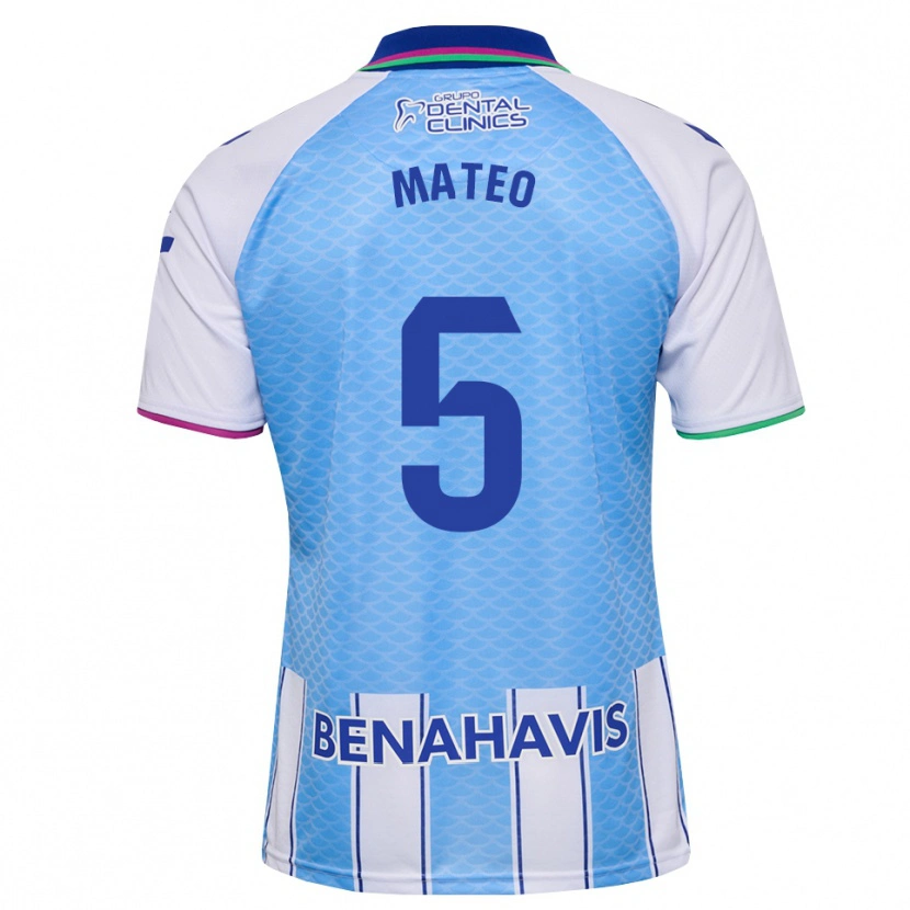 Danxen Uomo Maglia Ángel Mateo #5 Blu Cielo Profondo Bianco Kit Gara Home 2026/27 Maglietta
