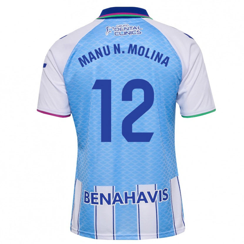 Danxen Uomo Maglia Manu Molina #12 Blu Cielo Profondo Bianco Kit Gara Home 2026/27 Maglietta