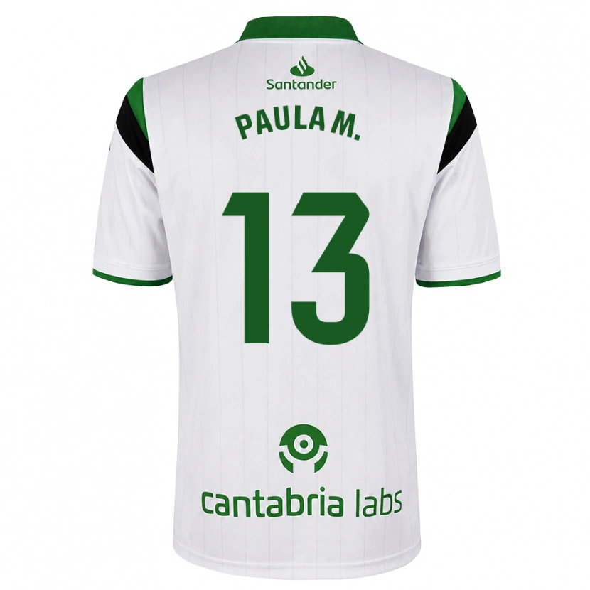 Danxen Uomo Maglia Paula Muñoz Álvarez #13 Bianco Verde Nero Kit Gara Home 2026/27 Maglietta