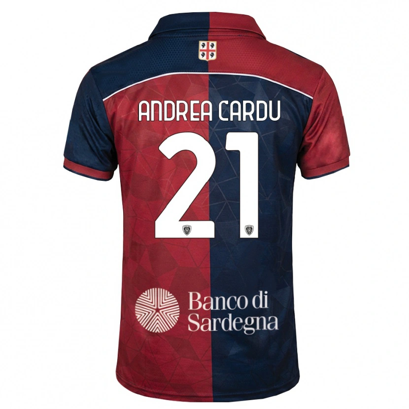 Danxen Uomo Maglia Giovanni Andrea Cardu #21 Borgogna Blu Reale Kit Gara Home 2026/27 Maglietta