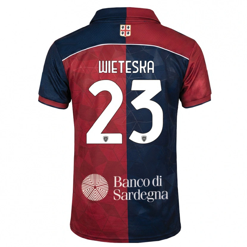 Danxen Uomo Maglia Mateusz Wieteska #23 Borgogna Blu Reale Kit Gara Home 2026/27 Maglietta