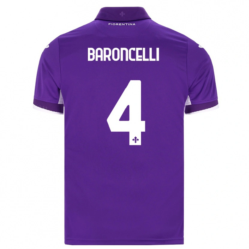 Danxen Uomo Maglia Leonardo Baroncelli #4 Viola Bianco Rosa Kit Gara Home 2026/27 Maglietta