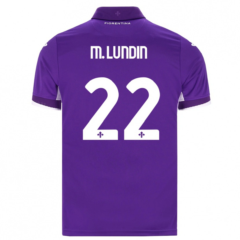 Danxen Uomo Maglia Karin Maria Lundin #22 Viola Bianco Rosa Kit Gara Home 2026/27 Maglietta