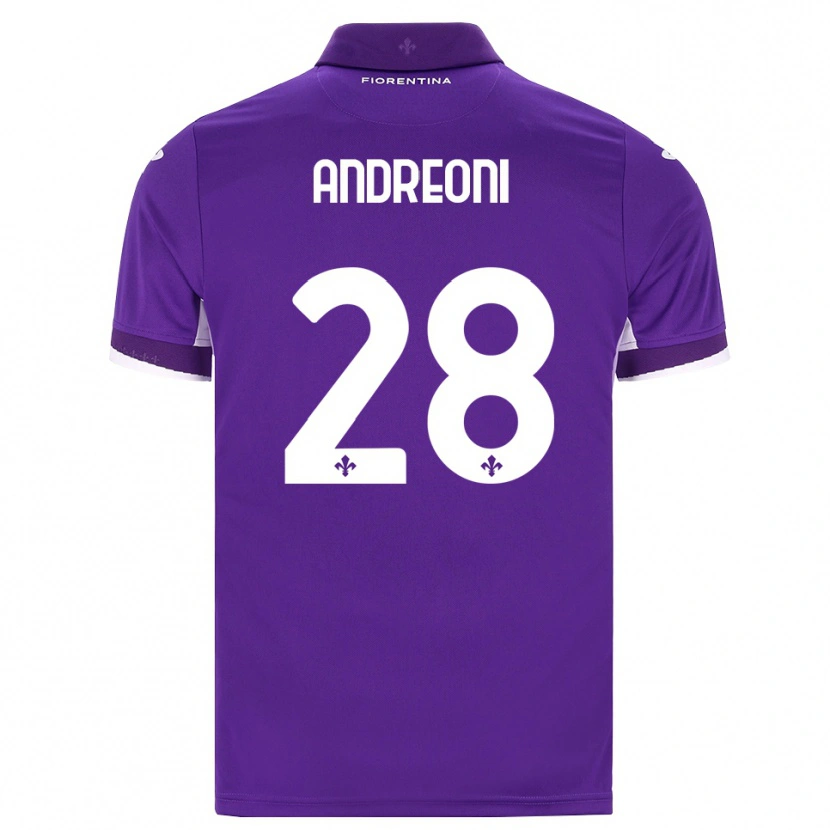 Danxen Uomo Maglia Caterina Andreoni #28 Viola Bianco Rosa Kit Gara Home 2026/27 Maglietta