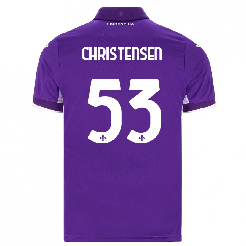 Danxen Uomo Maglia Oliver Christensen #53 Viola Bianco Rosa Kit Gara Home 2026/27 Maglietta