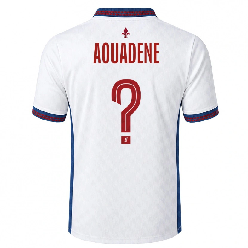Danxen Uomo Maglia Aksel Aouadene #0 Rosso Bianco Blu Kit Gara Away 2026/27 Maglietta