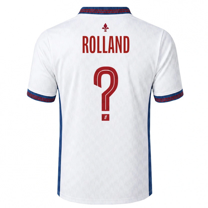 Danxen Uomo Maglia Baptiste Rolland #0 Rosso Bianco Blu Kit Gara Away 2026/27 Maglietta