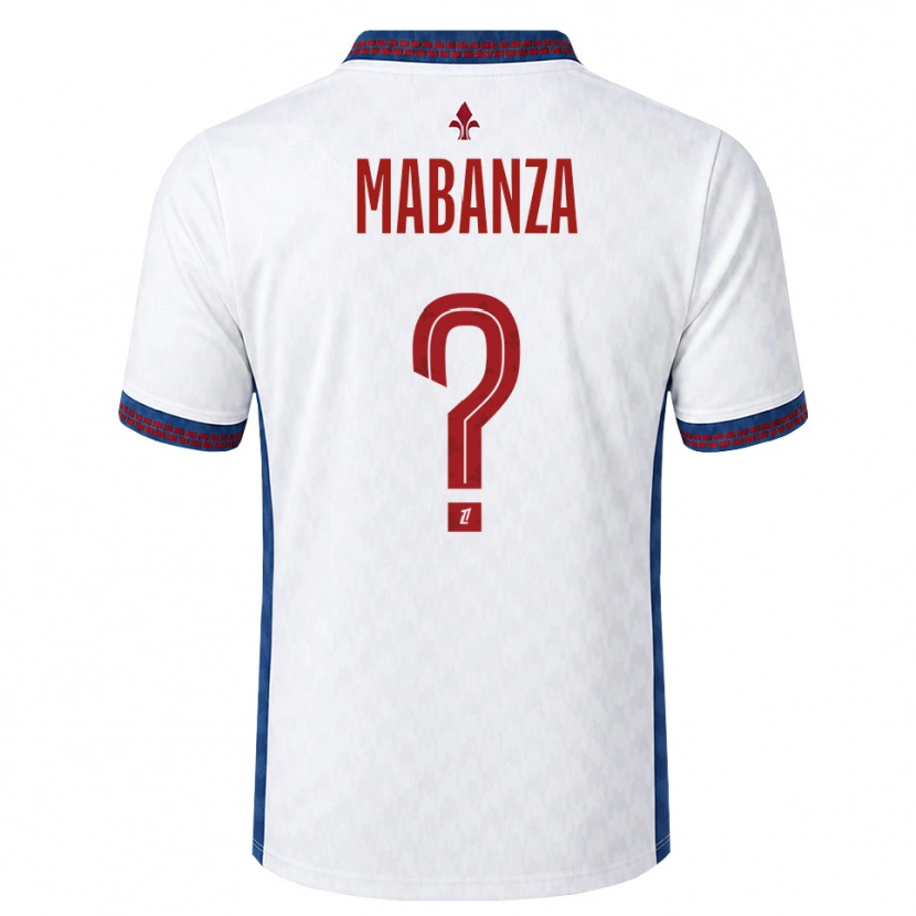 Danxen Uomo Maglia Carmel Mabanza #0 Rosso Bianco Blu Kit Gara Away 2026/27 Maglietta