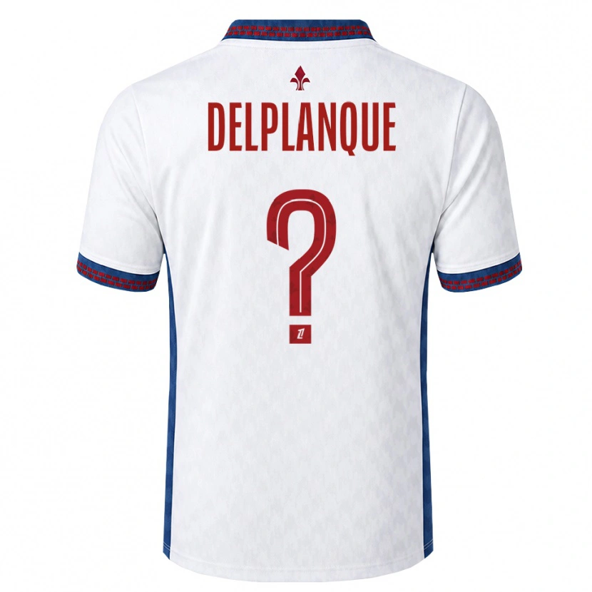 Danxen Uomo Maglia Gaël Delplanque #0 Rosso Bianco Blu Kit Gara Away 2026/27 Maglietta