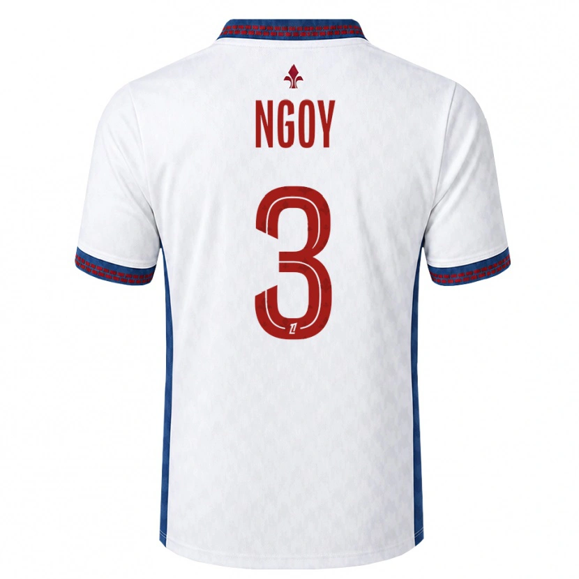 Danxen Uomo Maglia Nathan Ngoy #3 Rosso Bianco Blu Kit Gara Away 2026/27 Maglietta
