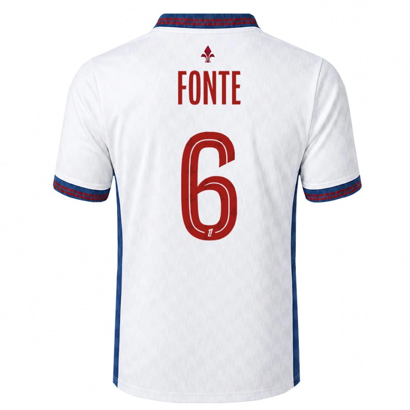Danxen Uomo Maglia Jose Fonte #6 Rosso Bianco Blu Kit Gara Away 2026/27 Maglietta