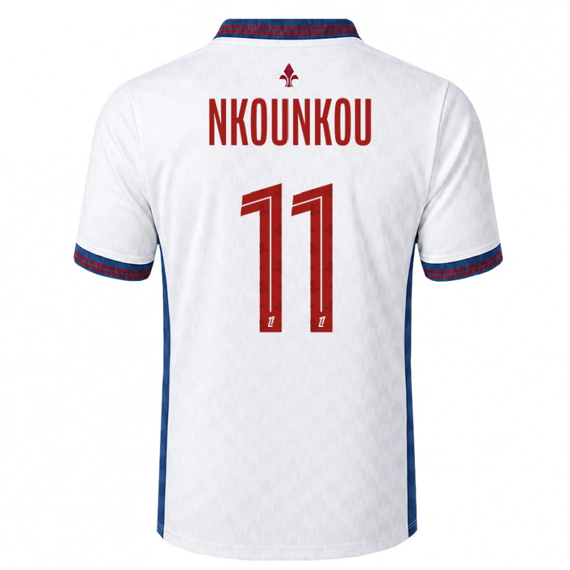 Danxen Uomo Maglia Evrack Nkounkou #11 Rosso Bianco Blu Kit Gara Away 2026/27 Maglietta