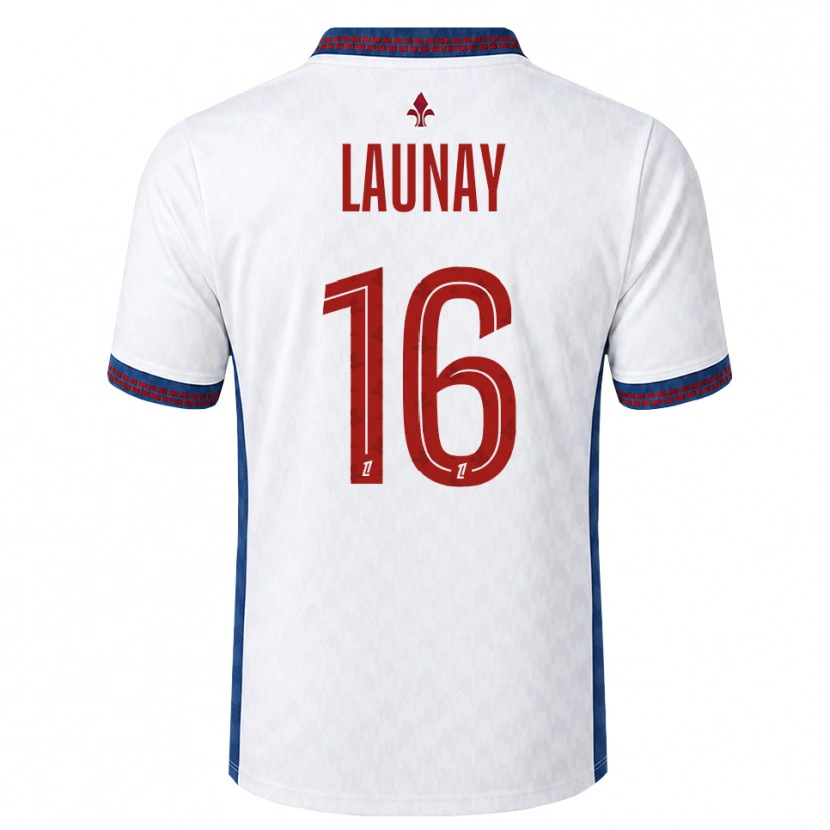 Danxen Uomo Maglia Elisa Launay #16 Rosso Bianco Blu Kit Gara Away 2026/27 Maglietta