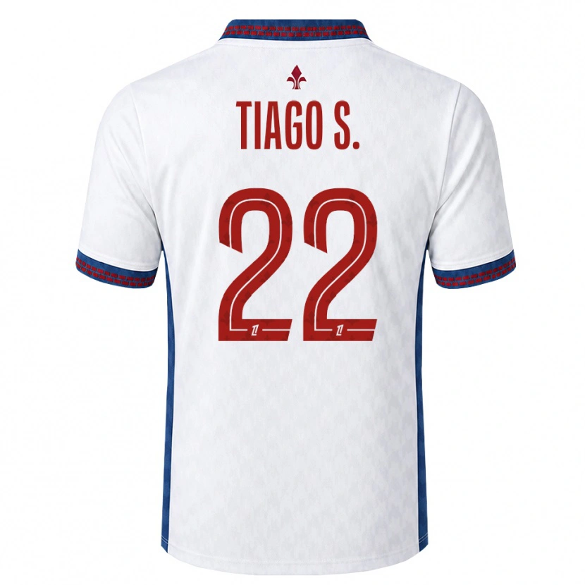 Danxen Uomo Maglia Tiago Santos #22 Rosso Bianco Blu Kit Gara Away 2026/27 Maglietta