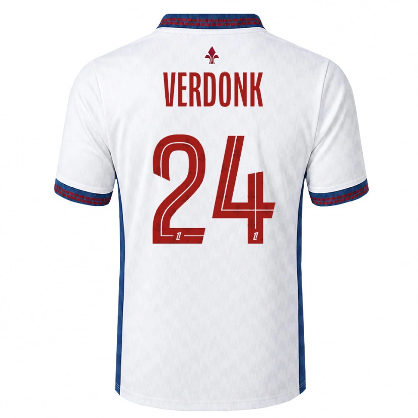 Danxen Uomo Maglia Calvin Verdonk #24 Rosso Bianco Blu Kit Gara Away 2026/27 Maglietta